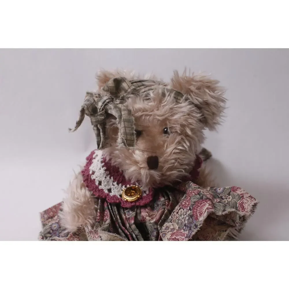 Russ Berrie Radcliffe Plush Bear in Floral Dress Stuffed Animal ~ 260702-WH 1207